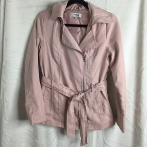 CHARLOTTE RUSSE DUSTY PINK ASYMMETERICAL JACKET